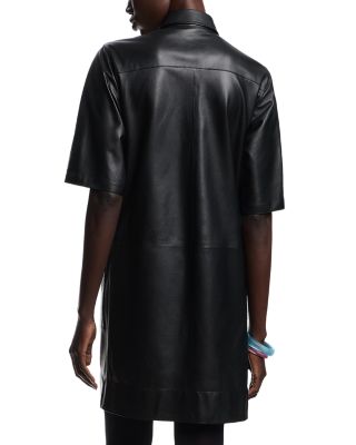 Leather Collared Dress