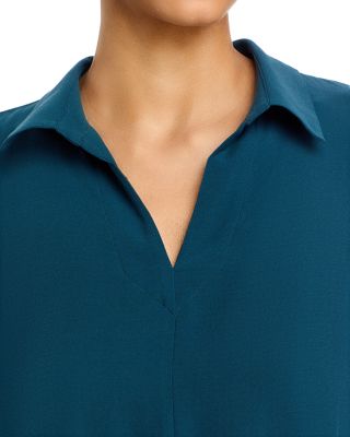 SiSilk Georgette Crepe Classic Collar Top