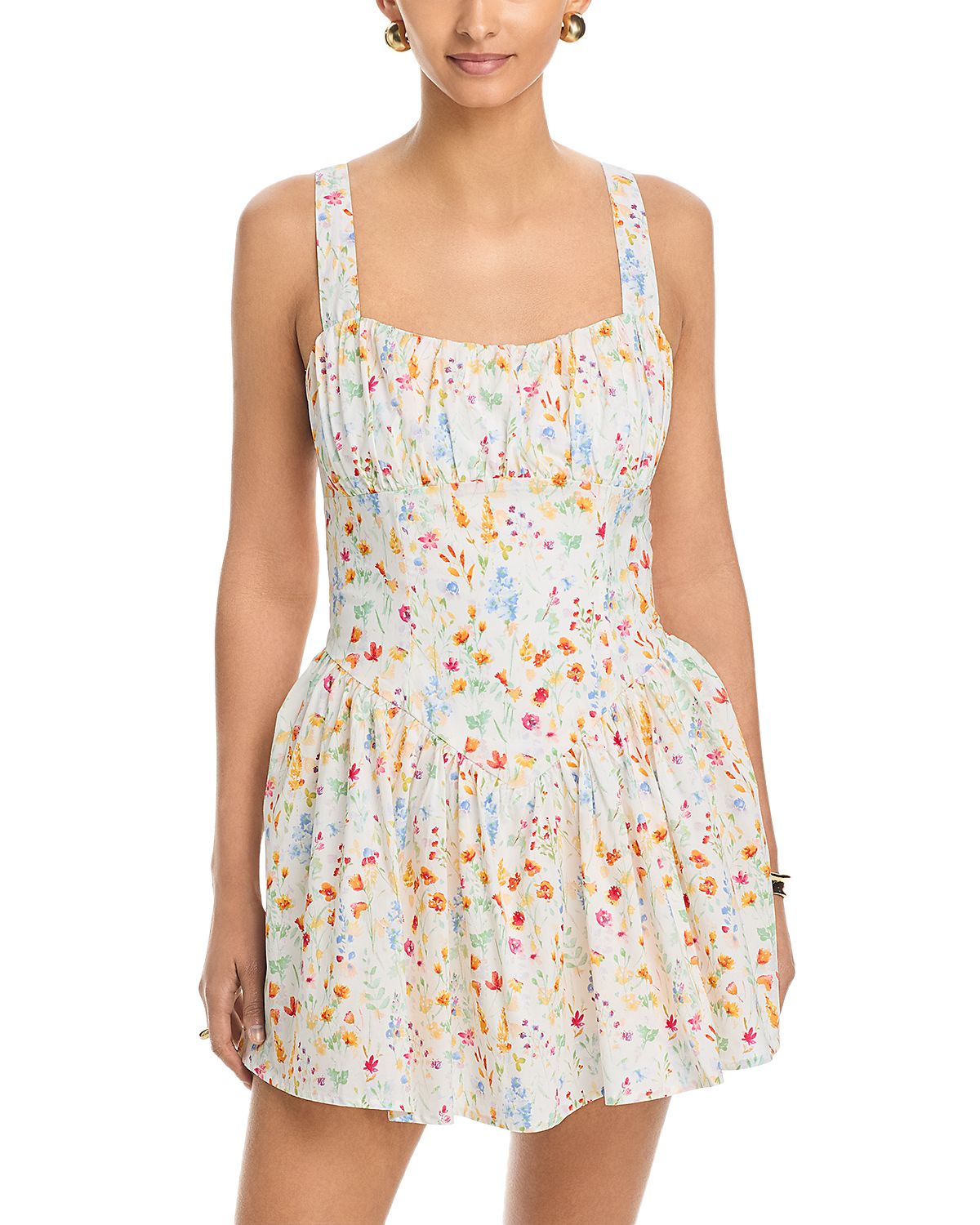 Aqua Ditsy Fruit Mini Dress - Exclusive