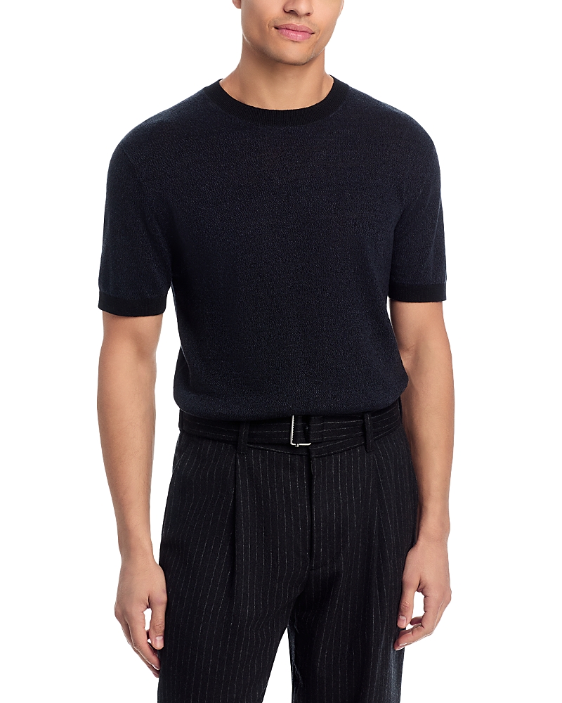 Theory Short Sleeve Silk Linen Crewneck Sweater