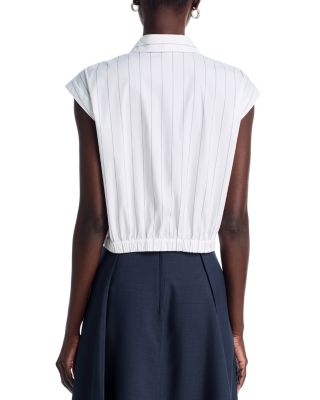 Sleeveless Elastic Collared Shirt
