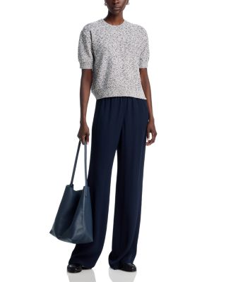 Cropped Tweed Short Sleeve Sweater