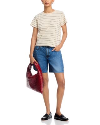 Sloop Mid Rise Denim Shorts in Port