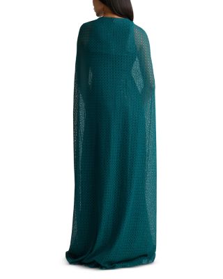 Lace Overlay Metallic Gown