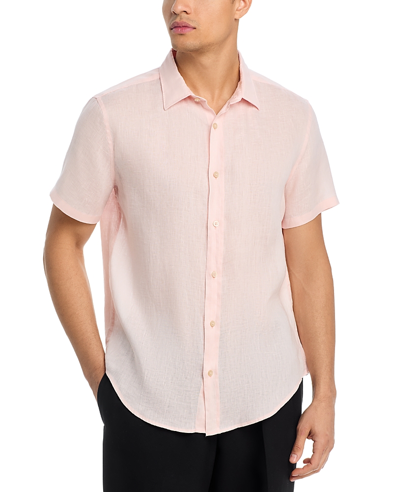The Men's Store At Bloomingdale's Short Sleeve Linen Shirt in Stone - Exclusive · M