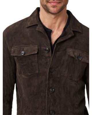 Jesse Leather Shirt Jacket with Buttons