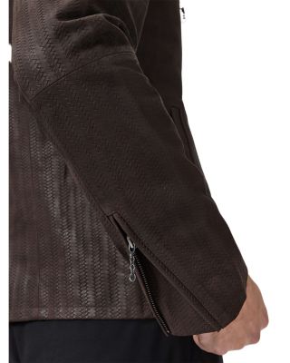 Damien Plated Leather Cafe Racer Jacket