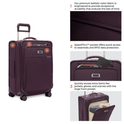 Compact 24" Checked Expandable Spinner Suitcase