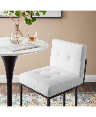 Privy Stainless Steel Upholstered Fabric Counter Stool