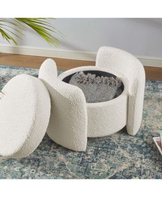 Nebula Boucle Upholstered Ottoman