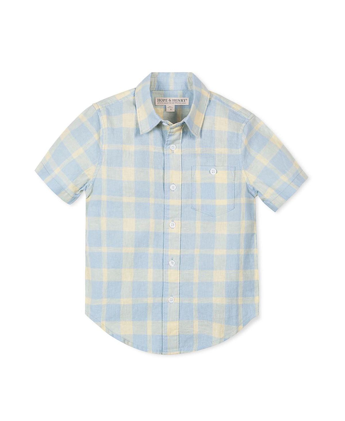Hope & Henry Boys' Linen Short Sleeve Shirt - Little Kid