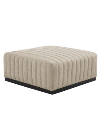 Conjure Channel Tufted Upholstered Fabric Ottoman