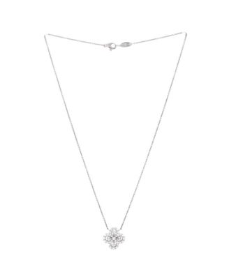  Loop Full Motif Pendant Necklace Platinum with Diamonds, 15.75"