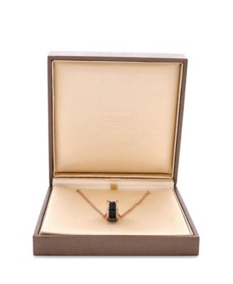  B.Zero1 Pendant Necklace 18K Rose Gold and Ceramic with Diamonds, 18"