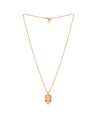  Serpenti Seduttori Pendant Necklace 18K Rose Gold with Diamonds and Malachite, 17.25"