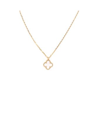  Sweet Alhambra Pendant Necklace 18K Gold and Mother of Pearl, 15.75"