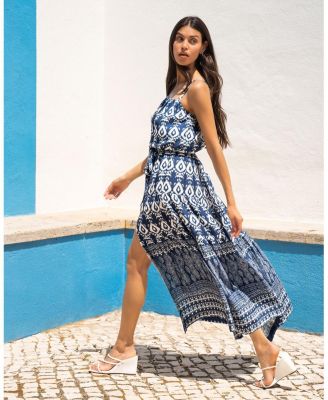  Jenni Tiered Belted Smock Waist Skirt