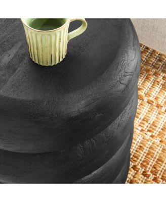 Ellery Round Stacked Wood Side Table