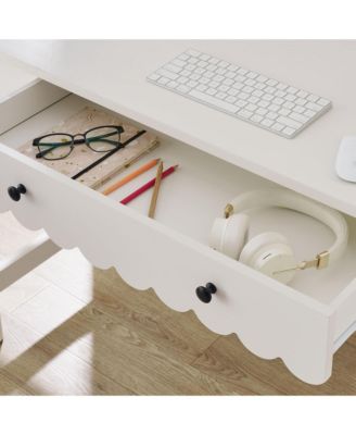 Emmeline 1-Drawer Scallop Writing Desk