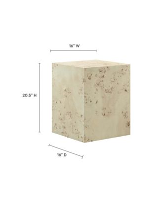 Cosmos 16" Square Burl Wood Side Table