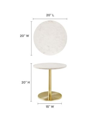 Viva Round White Marble Side Table