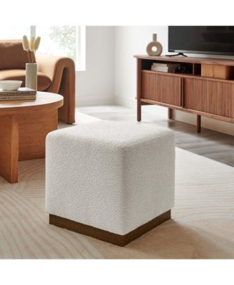  Tilden 17" Square Boucle Upholstered Ottoman