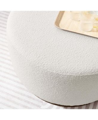 Tilden Large 29" Round Boucle Upholstered Ottoman