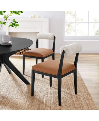  Kai Boucle and Faux Leather Dining Chair