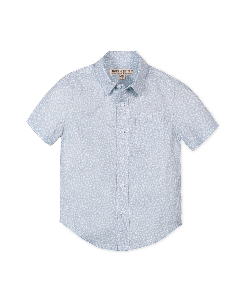 Hope & Henry Boys' Linen Short Sleeve Shirt - Little Kid