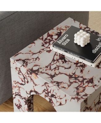 Valen Square Indoor - Outdoor Patio Arched Concrete Side Table