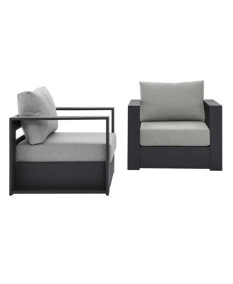  Tahoe Outdoor Patio Powder-Coated Aluminum Armchair, Set of 2