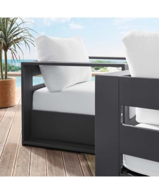  Tahoe Outdoor Patio Powder-Coated Aluminum Armchair, Set of 2