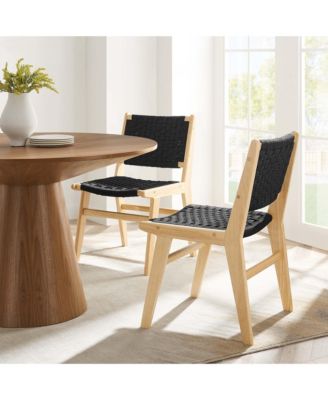 Saoirse Woven Rope Wood Dining Side Chair, Set of 2