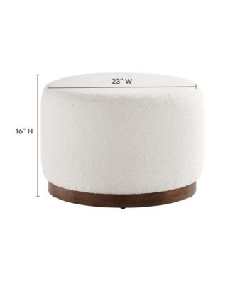 Tilden Large 23" Round Boucle Upholstered Ottoman