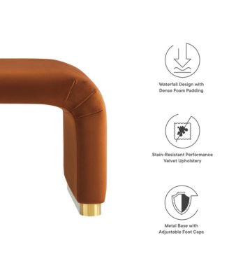 Koda Performance Velvet Waterfall Ottoman