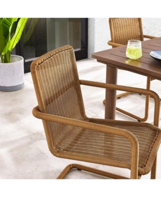 Abacus Outdoor Patio Wicker Dining Chairs, Set of 2