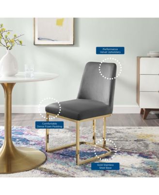Amplify Sled Base Performance Velvet Dining Chairs, Set of 2