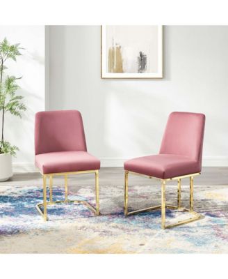 Amplify Sled Base Performance Velvet Dining Chairs, Set of 2