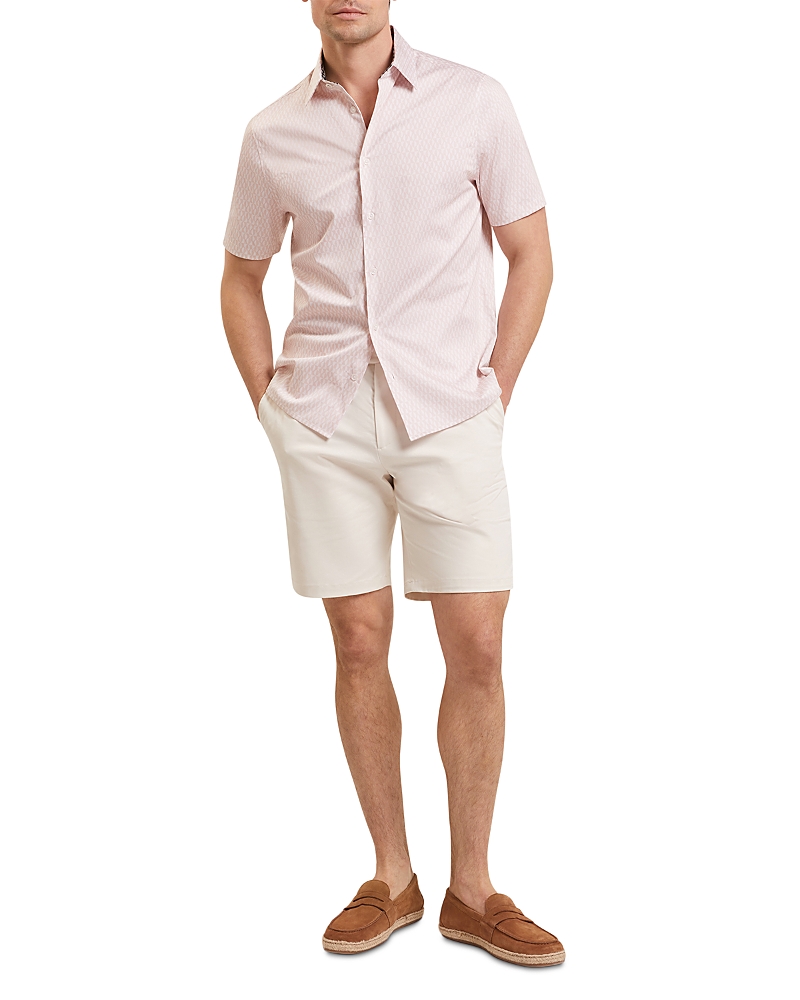 Ted Baker Cambay Geometric Leaf Print Short Sleeve Shirt