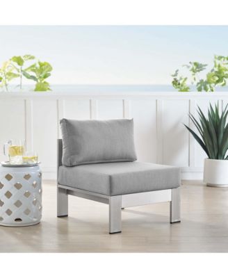  Shore Sunbrella Fabric Aluminum Outdoor Patio Armless Chair