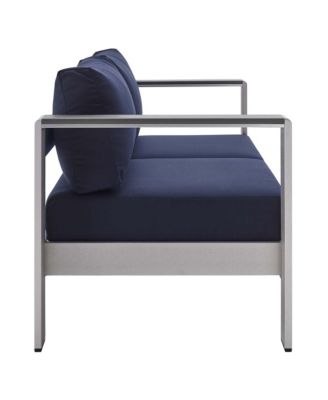  Shore Sunbrella Fabric Aluminum Outdoor Patio Loveseat