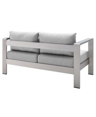  Shore Sunbrella Fabric Aluminum Outdoor Patio Loveseat