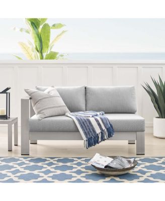  Shore Sunbrella Fabric Aluminum Outdoor Patio Left-Arm Loveseat