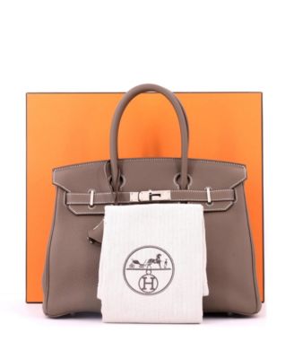 Birkin 30 Handbag Grey Togo with Palladium Hardware