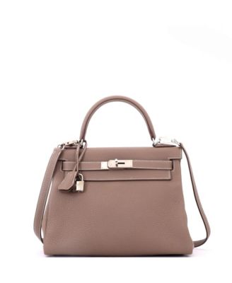 Kelly 28 Handbag Grey Togo with Palladium Hardware
