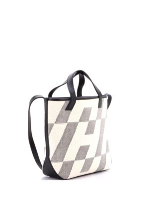 27 Cabas H en Biais Tote Canvas with Leather