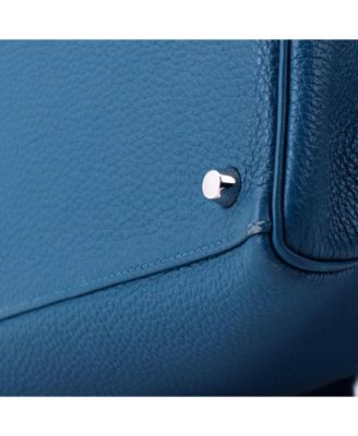Kelly 35 Handbag Blue Togo with Palladium Hardware
