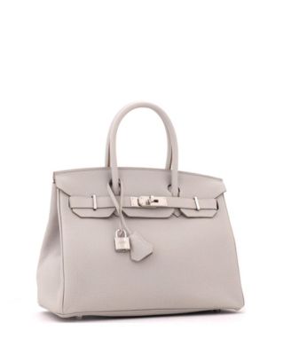 Birkin 30 Handbag Grey Togo with Palladium Hardware