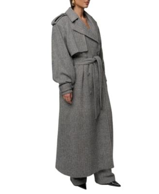  Herringbone Oversized Trench Coat