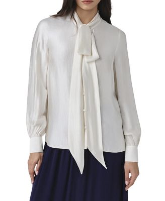 Anna Satin Tie Neck Blouse